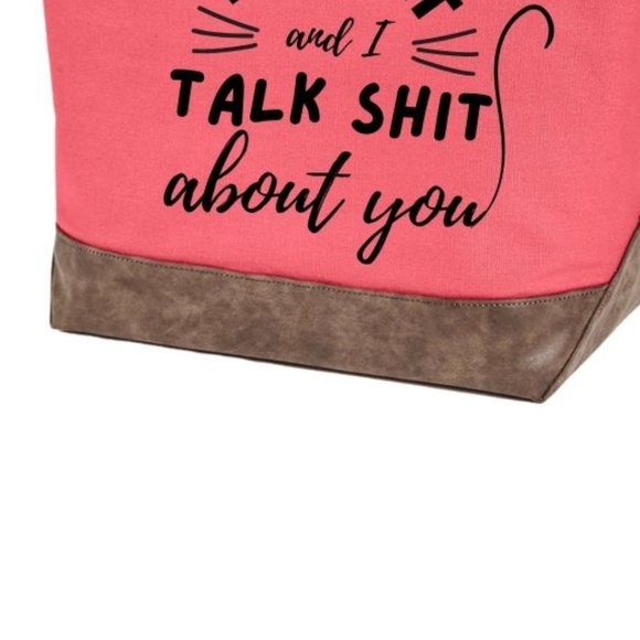 My cat and I quality canvas tote bag by Authentic pigment - Picture 3 of 5